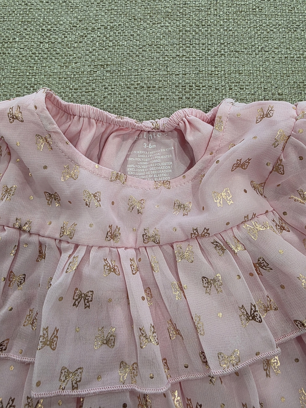 Girls Pink Ruffle Butterfly Blouse - Picture 2 of 3